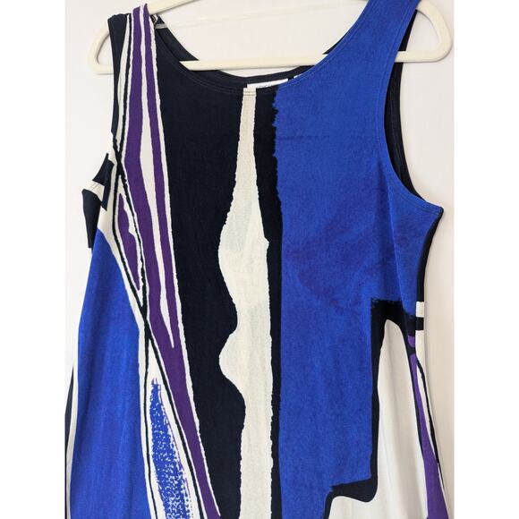 Chico's Blue and Purple Abstract Midi Dress - Picture 2 of 8